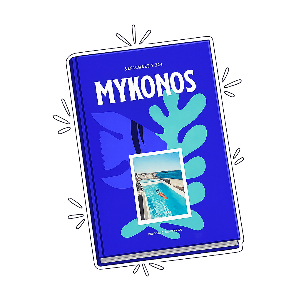Mykonos photobook sketch illustration